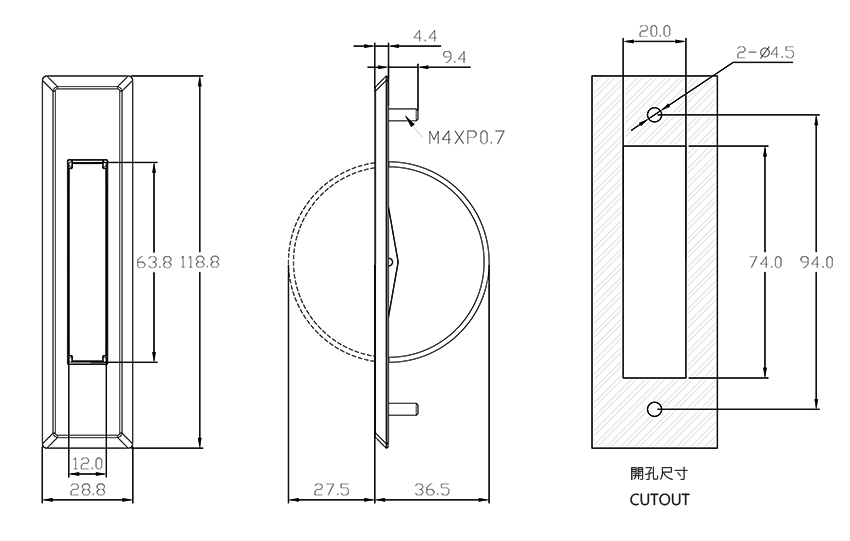 不鏽鋼隱藏式把手 HDS-0831