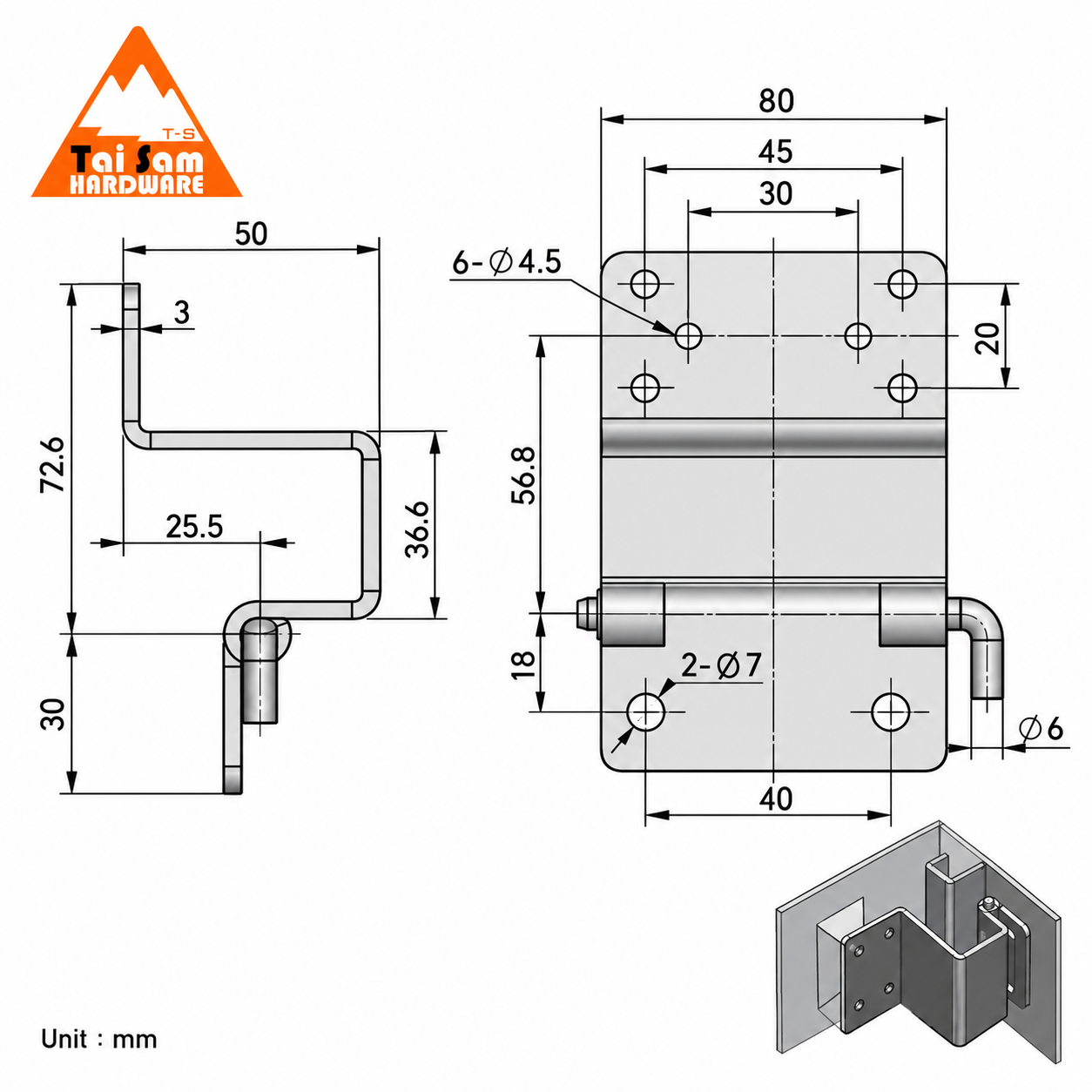 Concealed Door Removal Hinges HGT-181