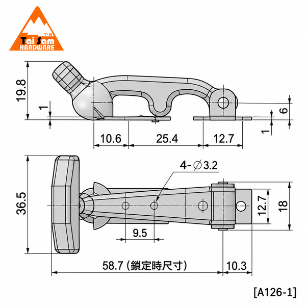 Elastic damping toggle latch TSL-A126B-1